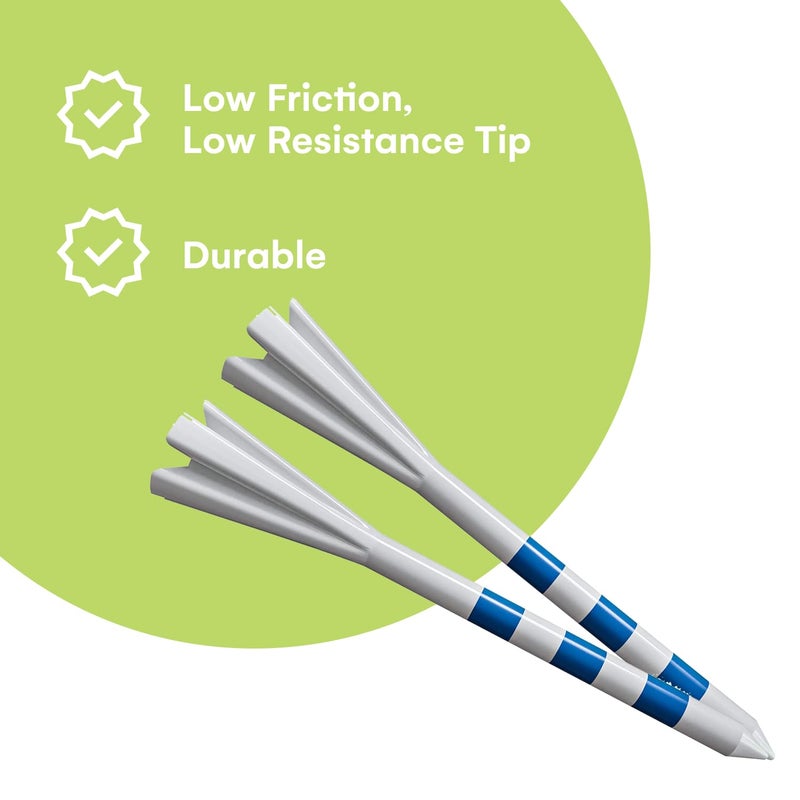Noa Store 3 1/4" Tee Golf - White and Blue Plastic Golf Tees for Driver - Golf Accessories for Men - 5-Prong Head Cup - Low Friction - Low Resistance Tip - Pack These in Your Golf Bags - Pack of 150 - Image 4